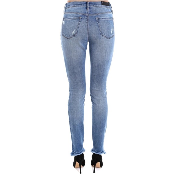 J Brand Maria High Waisted Diversion Destruct Distressed Raw Hem Skinny Jeans - Picture 3 of 16